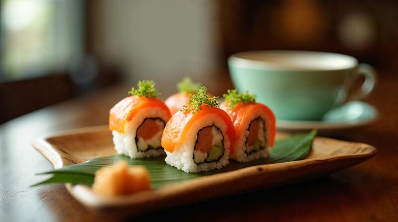 Dlaczego sushi często podaje się z zieloną herbatą?