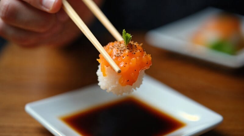 Jak poprawnie używać pałeczek podczas jedzenia sushi?