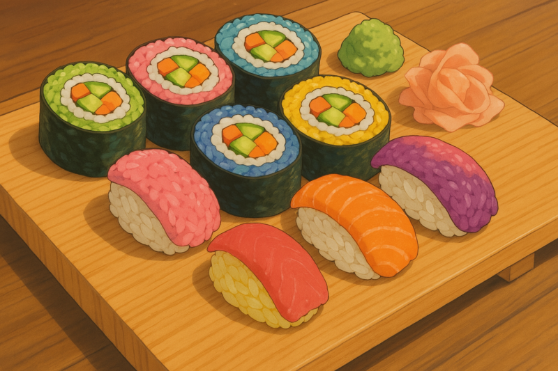 Kolorowe sushi - jak używać barwników naturalnych do ryżu i dodatków?