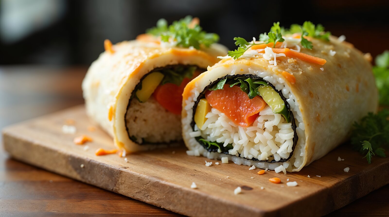 Sushi burrito – duże, sycące rolki w stylu fusion.