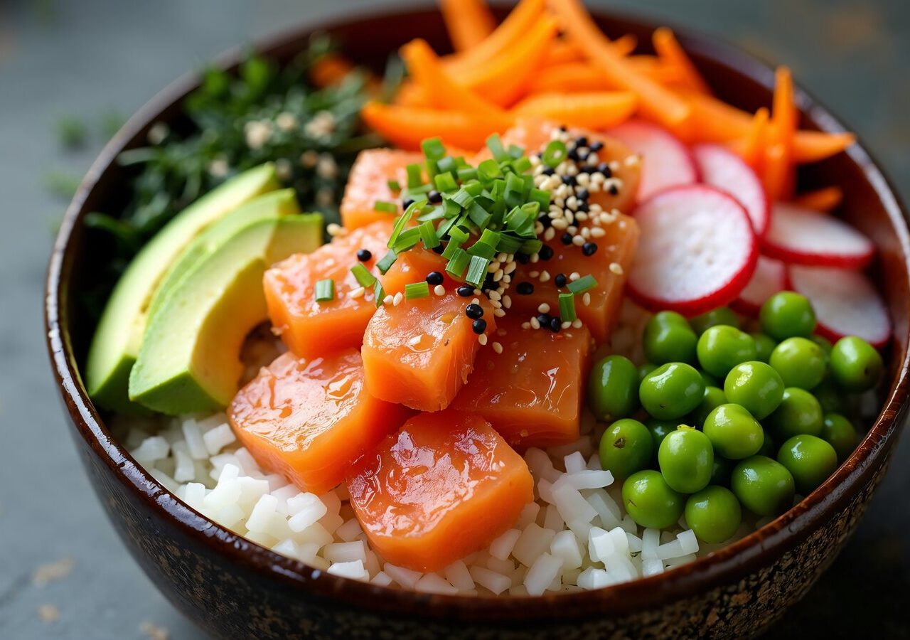 Poke bowl z łososiem — przepis krok po kroku