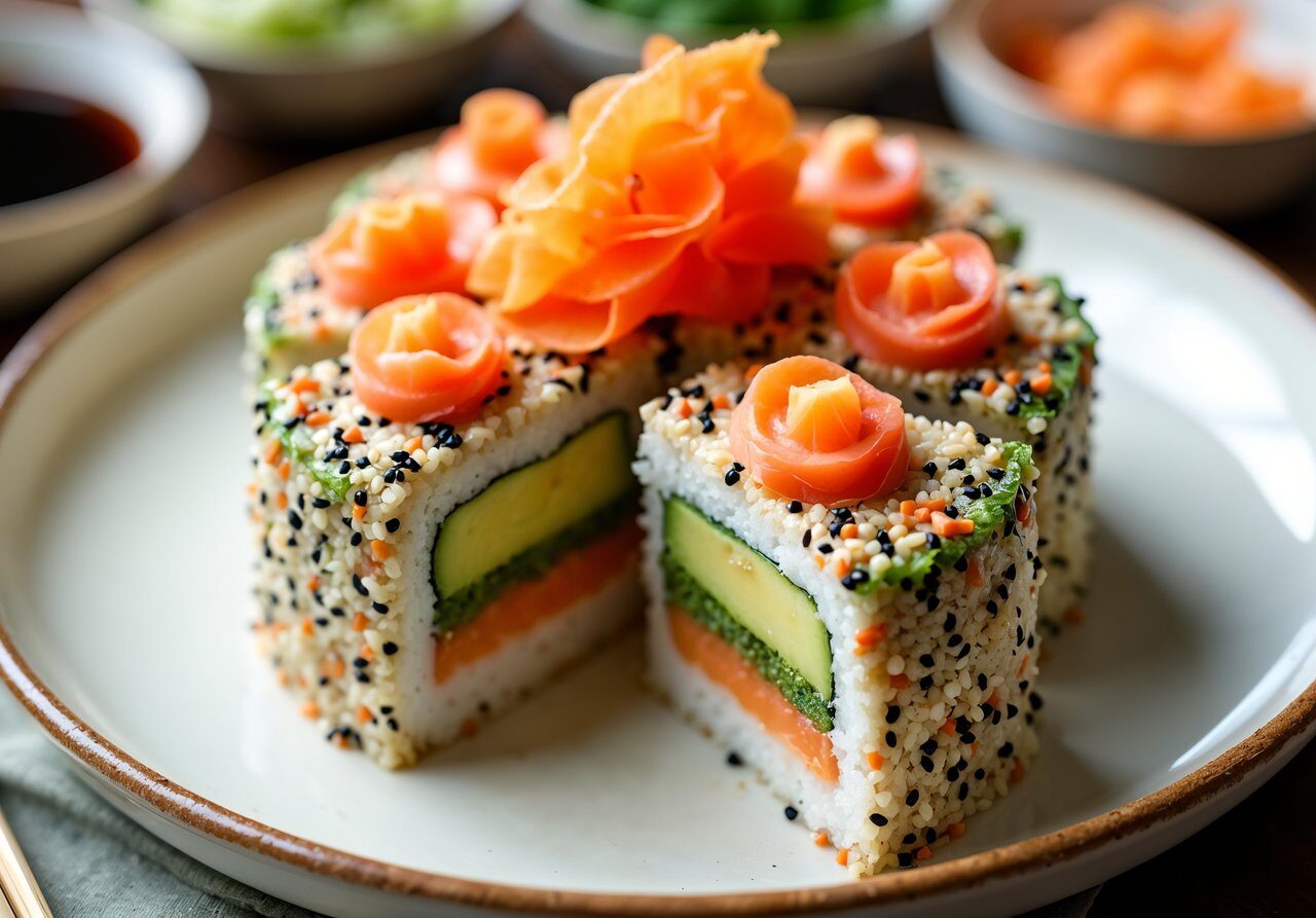 Tort sushi (sushi tort) — przepis krok po kroku