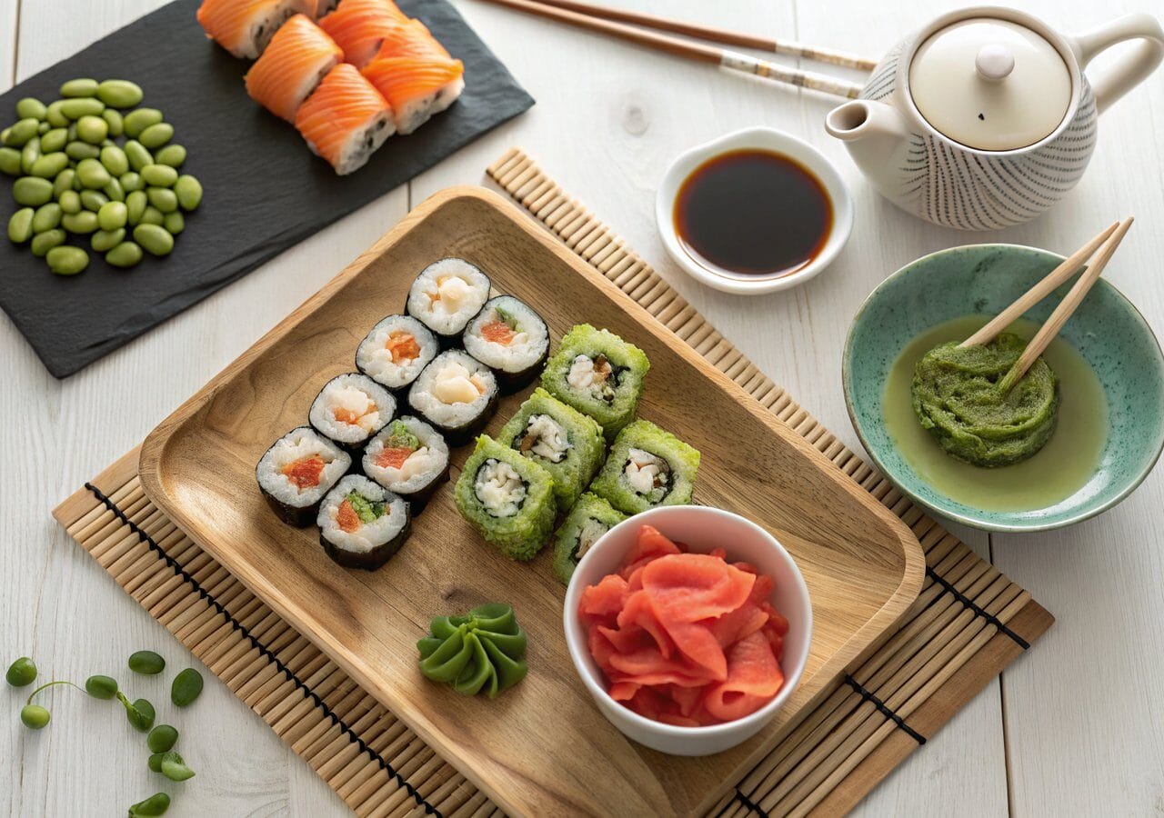 Co do sushi — dodatki, przystawki, sosy i napoje